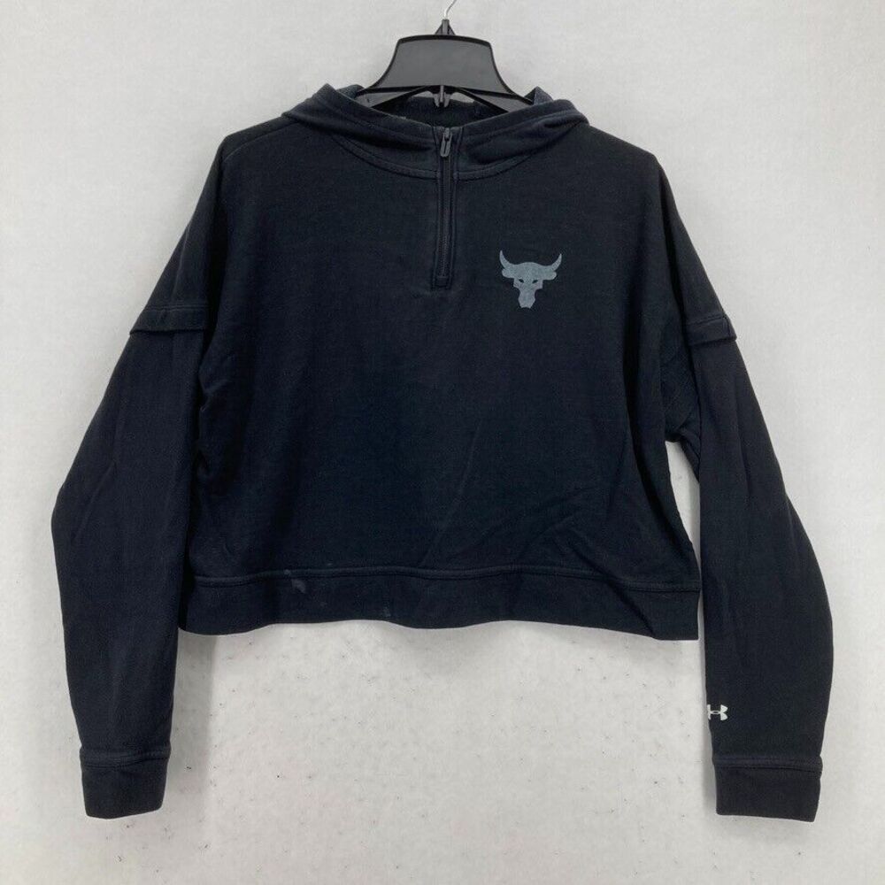 Under Armour Project Rock Cropped Hoodie‎ Sweatshirt Women's M Warrior Mana Gym